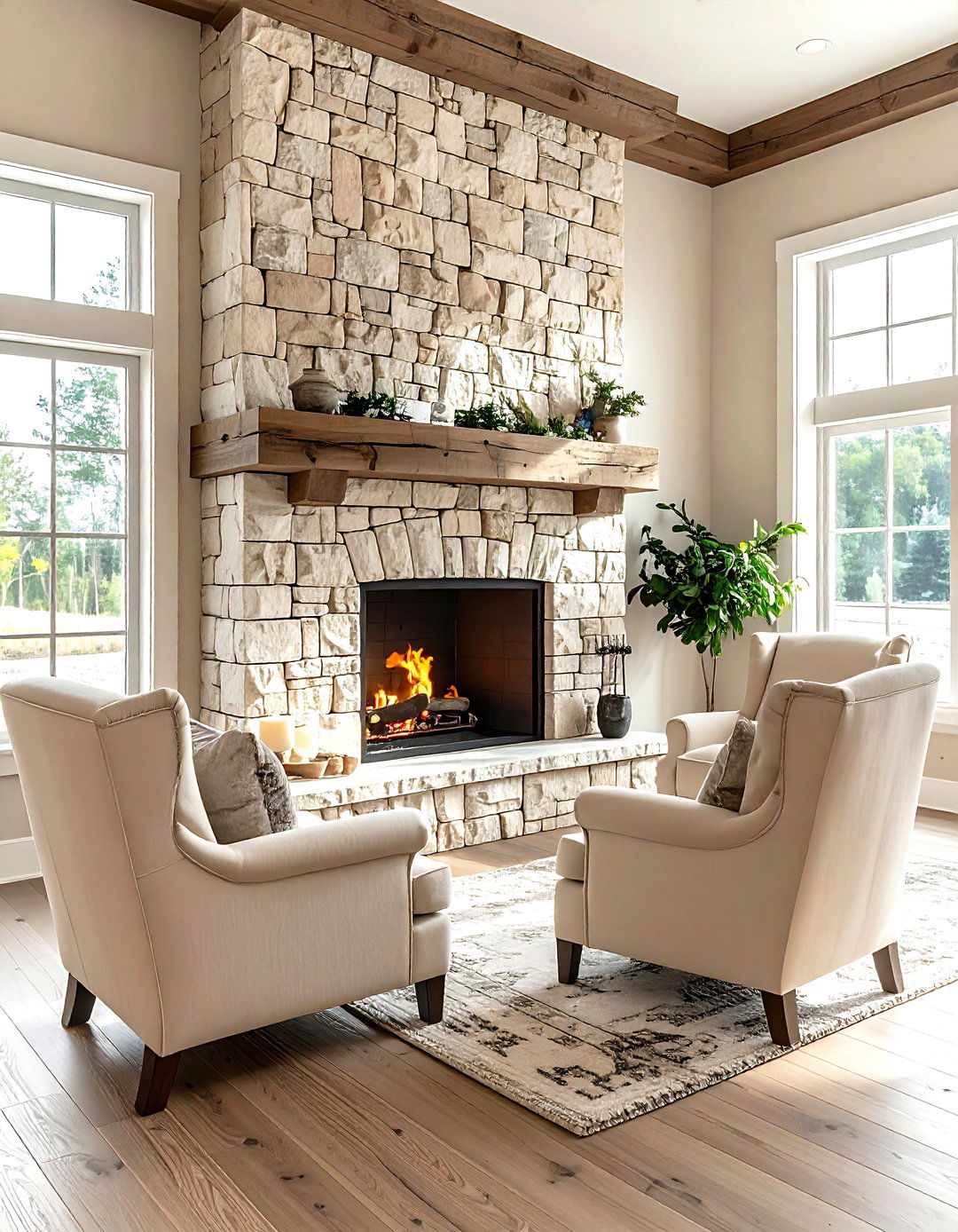 Fireplace Beige Living Room - 30 farmhouse beige living room ideas