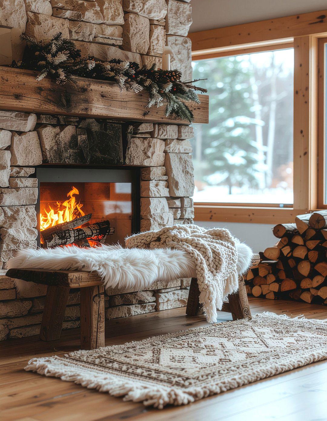 Fireplace Bench - 30 living room banquette ideas