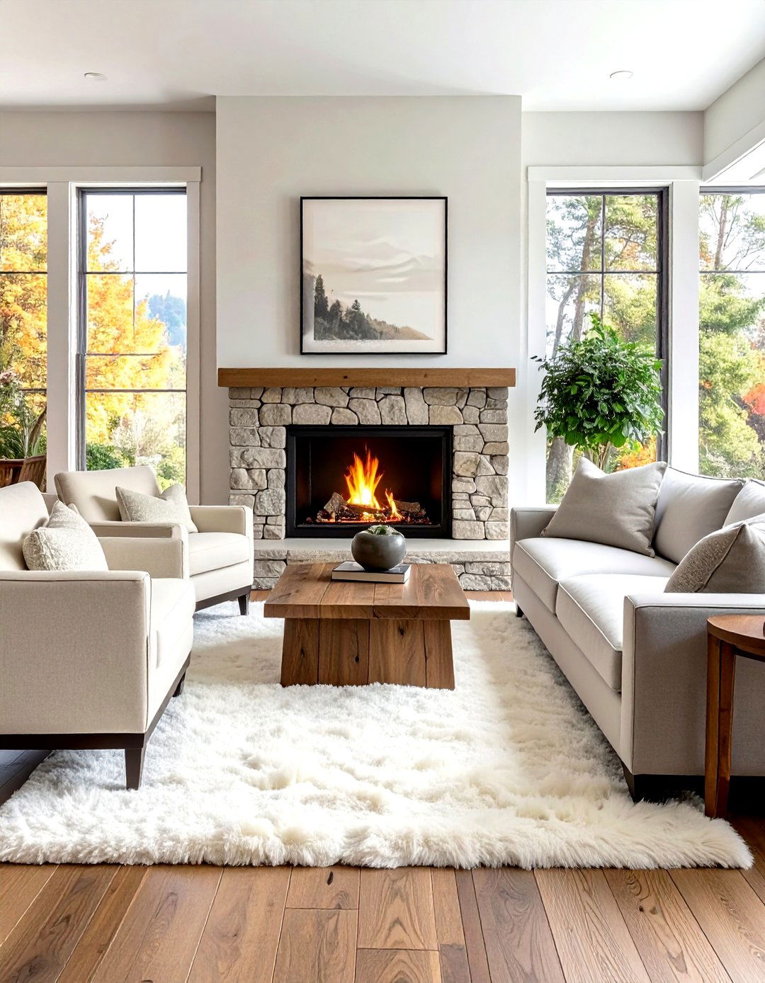 Fireplace Centered Seating - 30 living room seating arrangements ideas