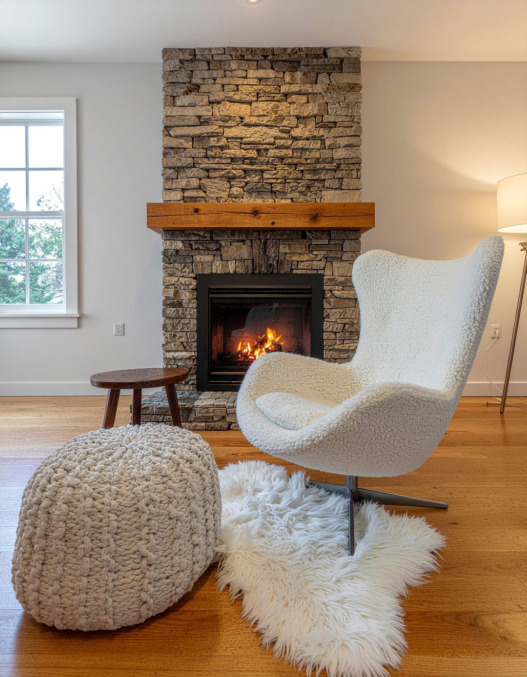 Fireplace Egg Chair - 30 living room egg chair ideas