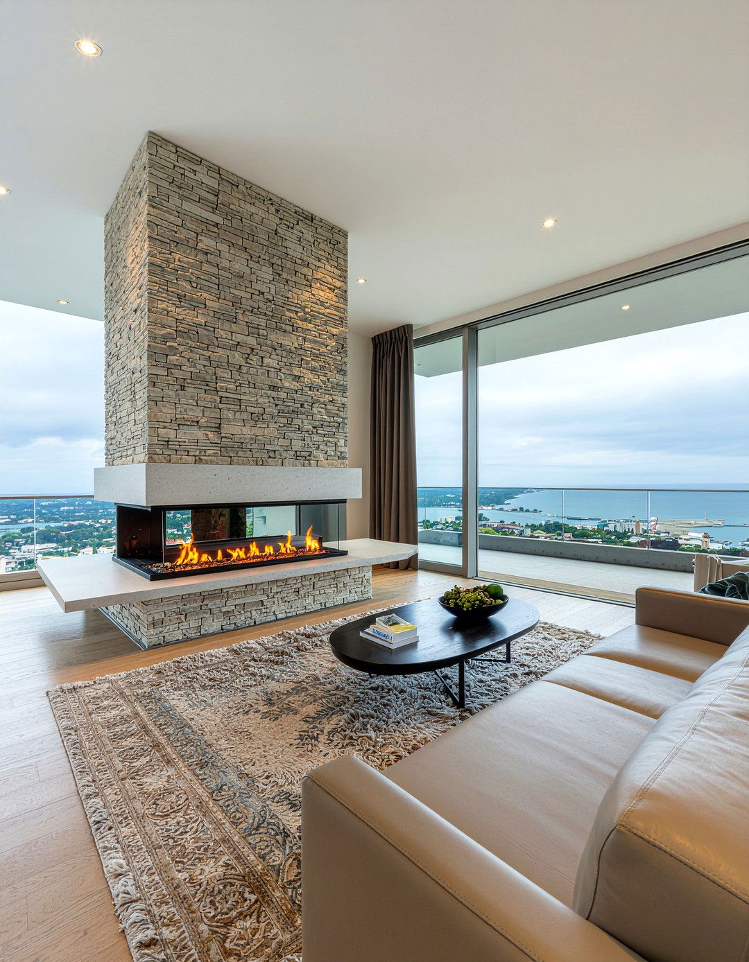 Fireplace Focal Point - 30 penthouse living room ideas