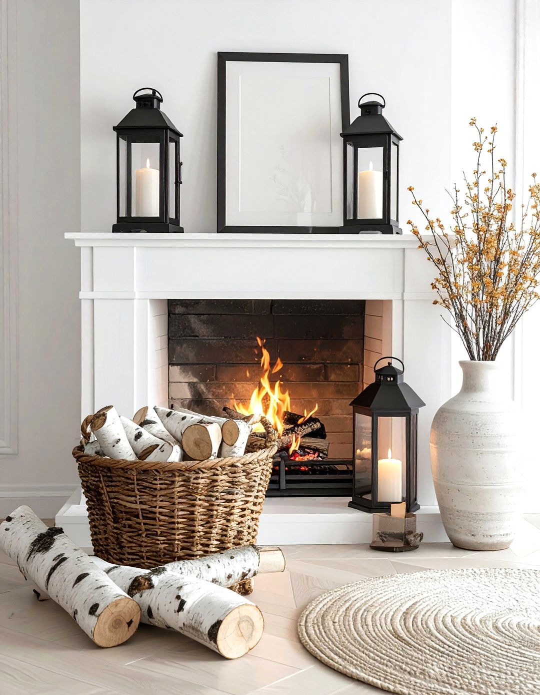Fireplace Hearth Decor - 30 styling vignette ideas