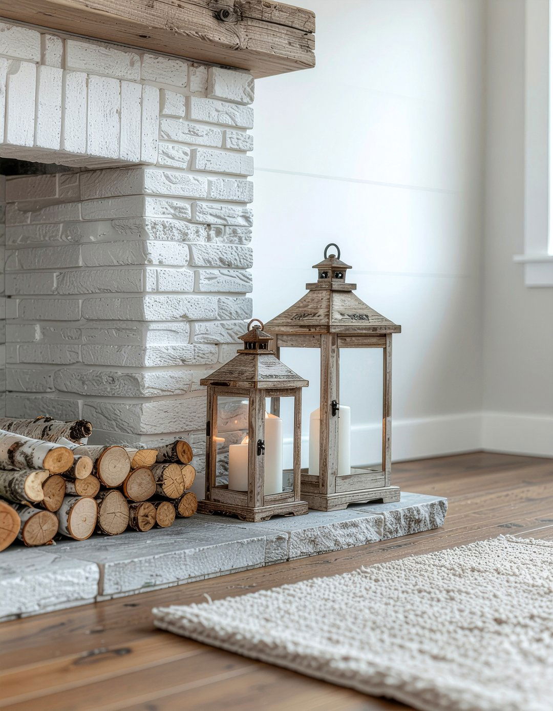 Fireplace Hearth Lantern - 30 lantern decor ideas