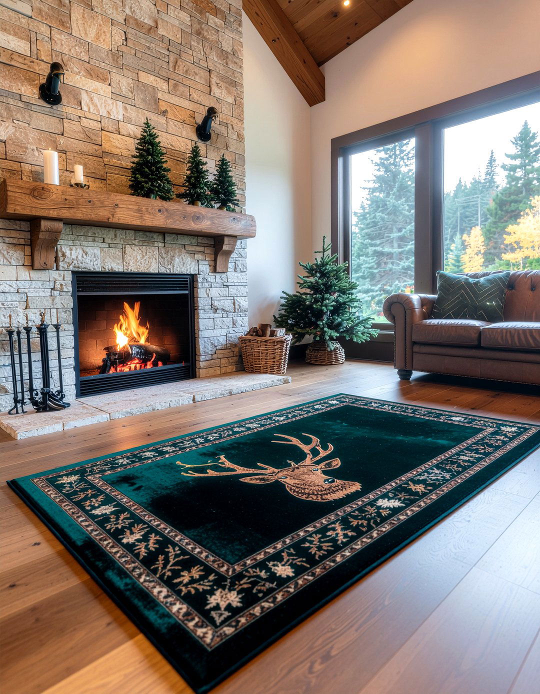 Fireplace Hearth Rug - 30 living room lodge furniture ideas