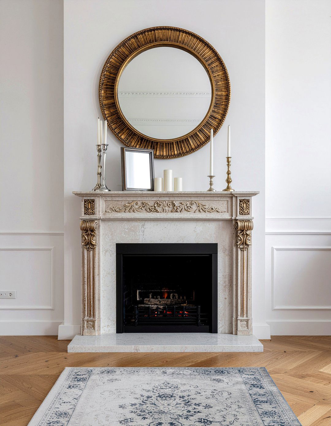 Fireplace Mantel - 30 living room elegant furniture ideas