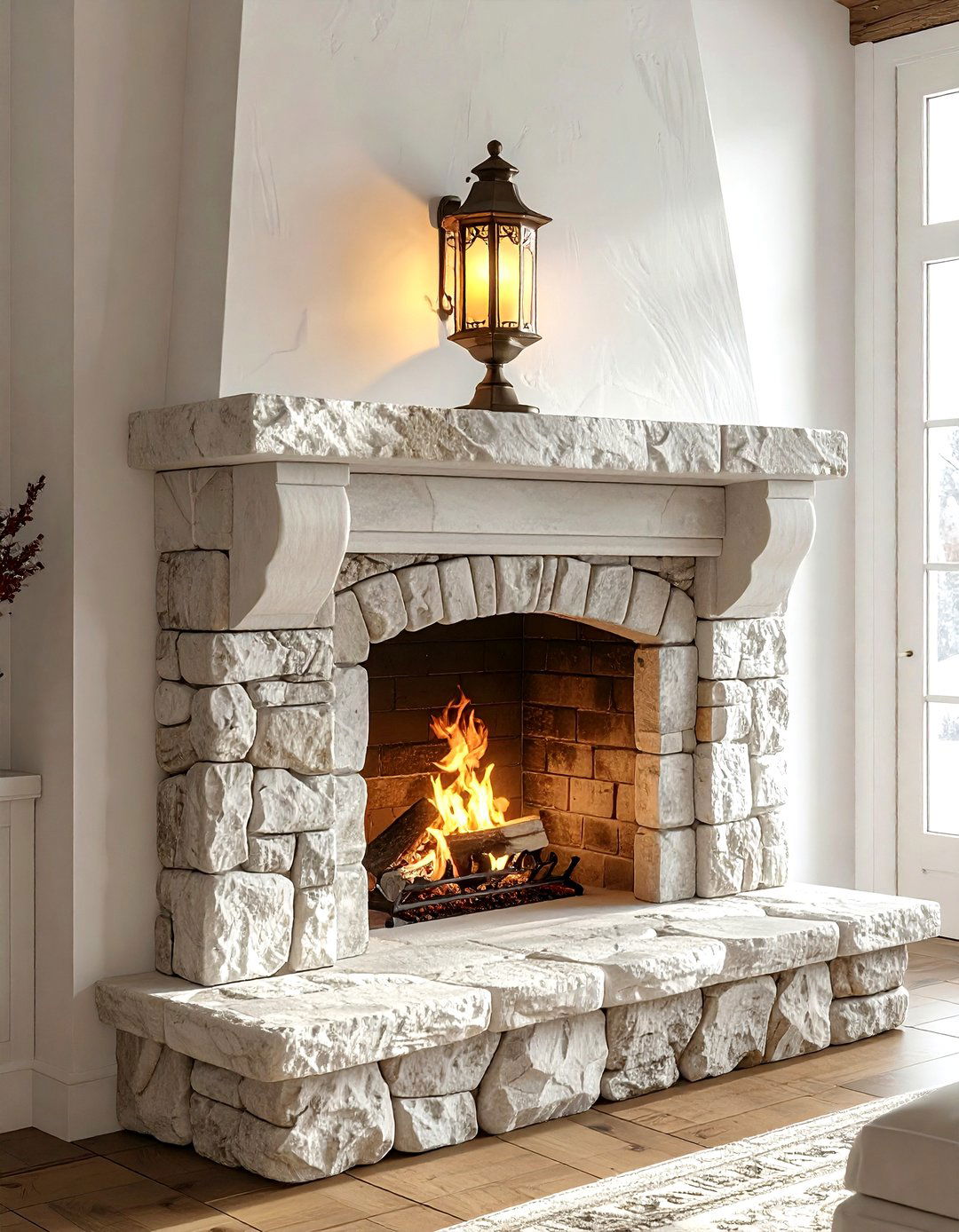 Fireplace Mantel - 30 living room lamp placement ideas