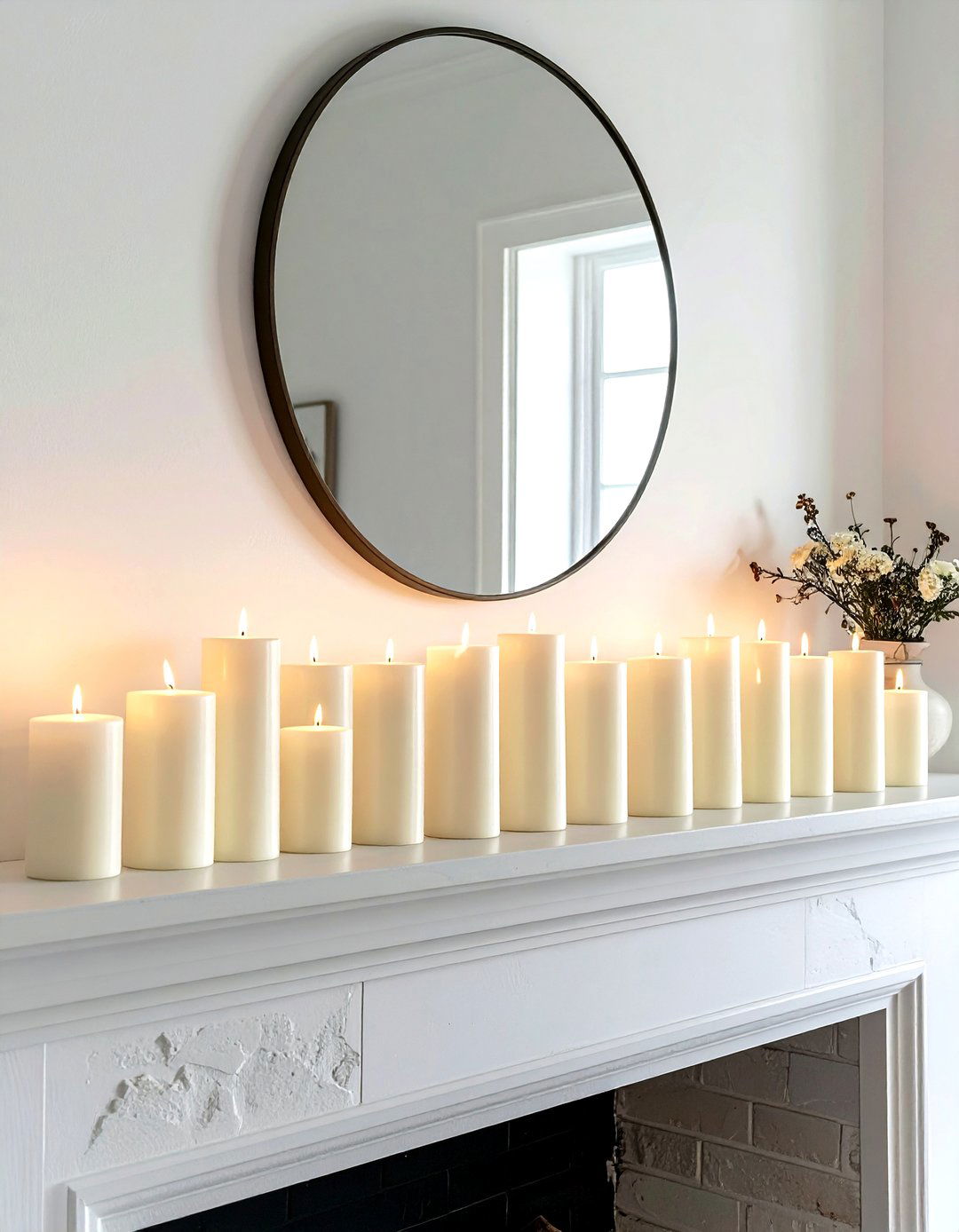 Fireplace Mantel Pillar Candles - 30 living room candle ideas