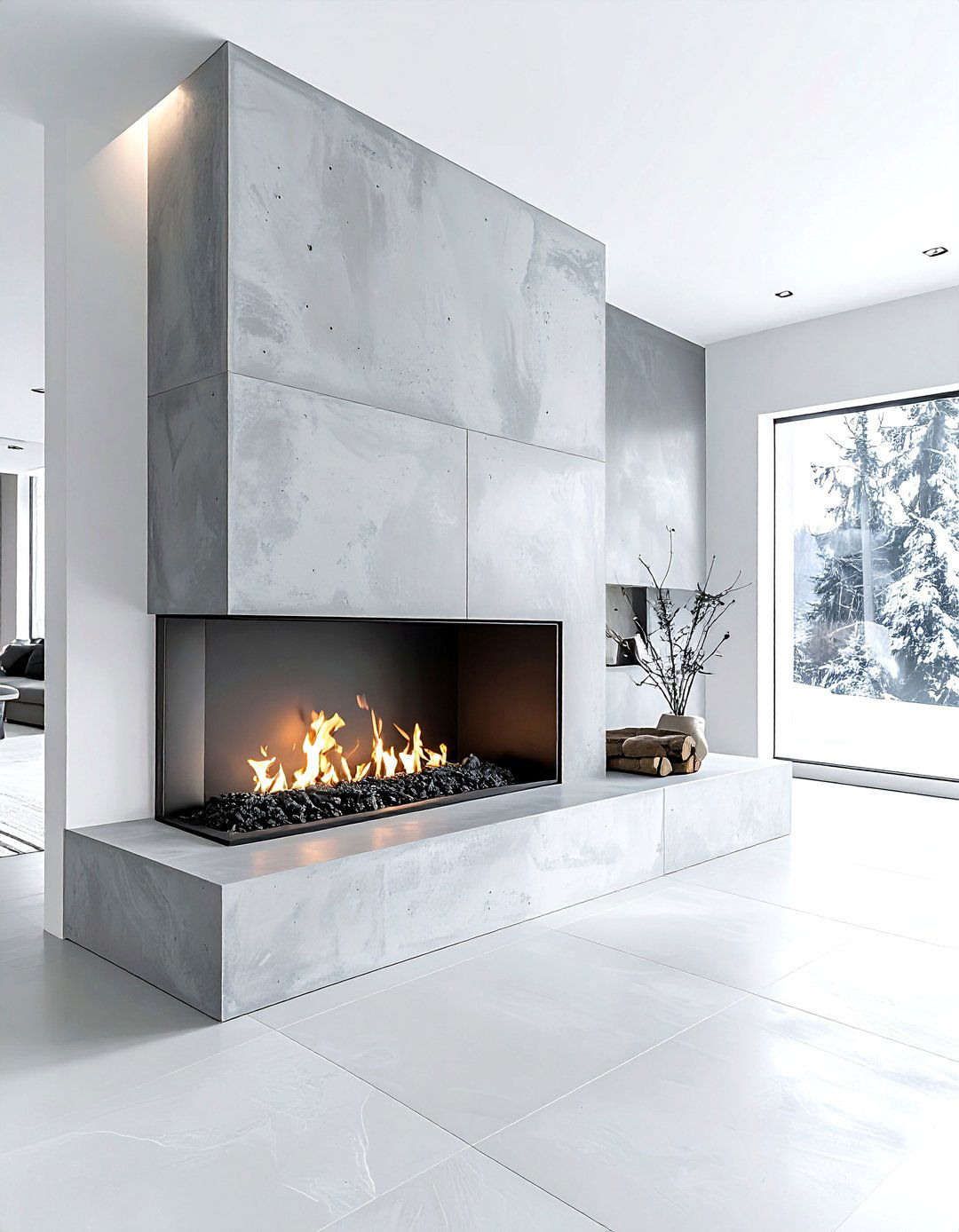 Fireplace Partition Wall - 30 living room partition ideas