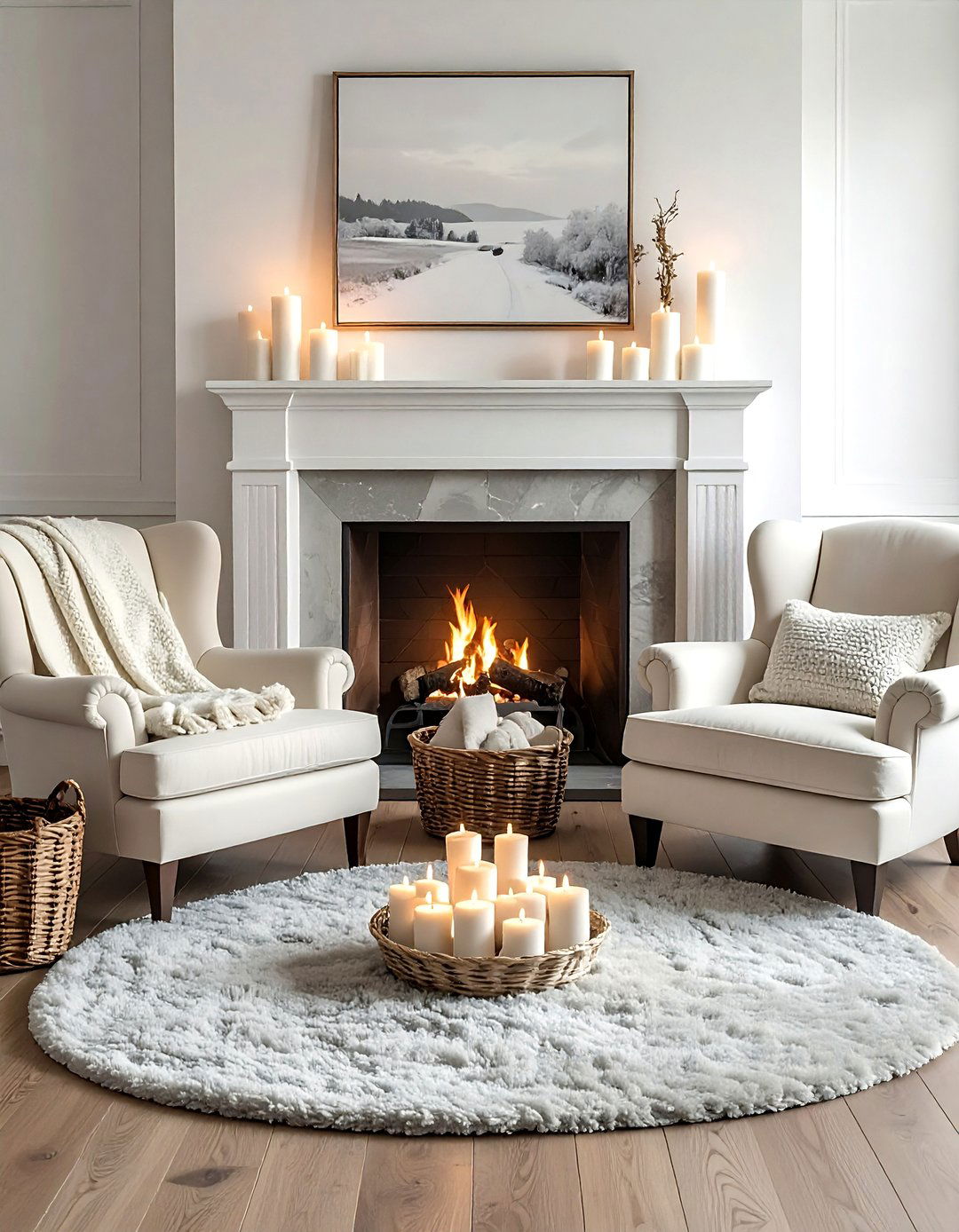 Fireplace Seating Area - 30 romantic decor ideas