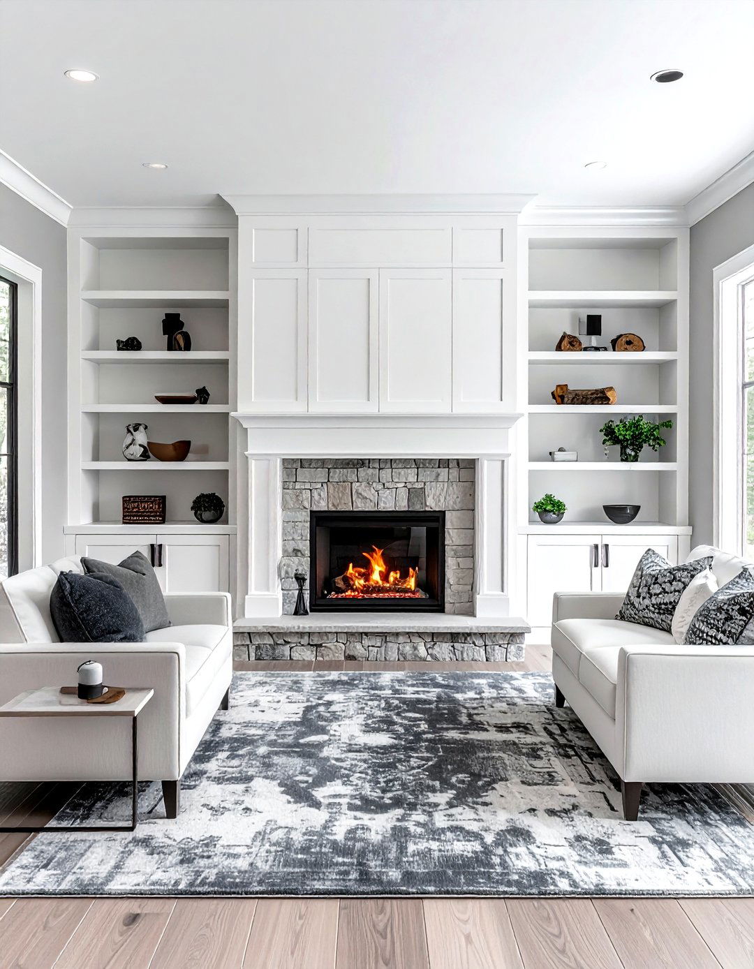 Fireplace built in cabinets - 30 living room built-in storage ideas