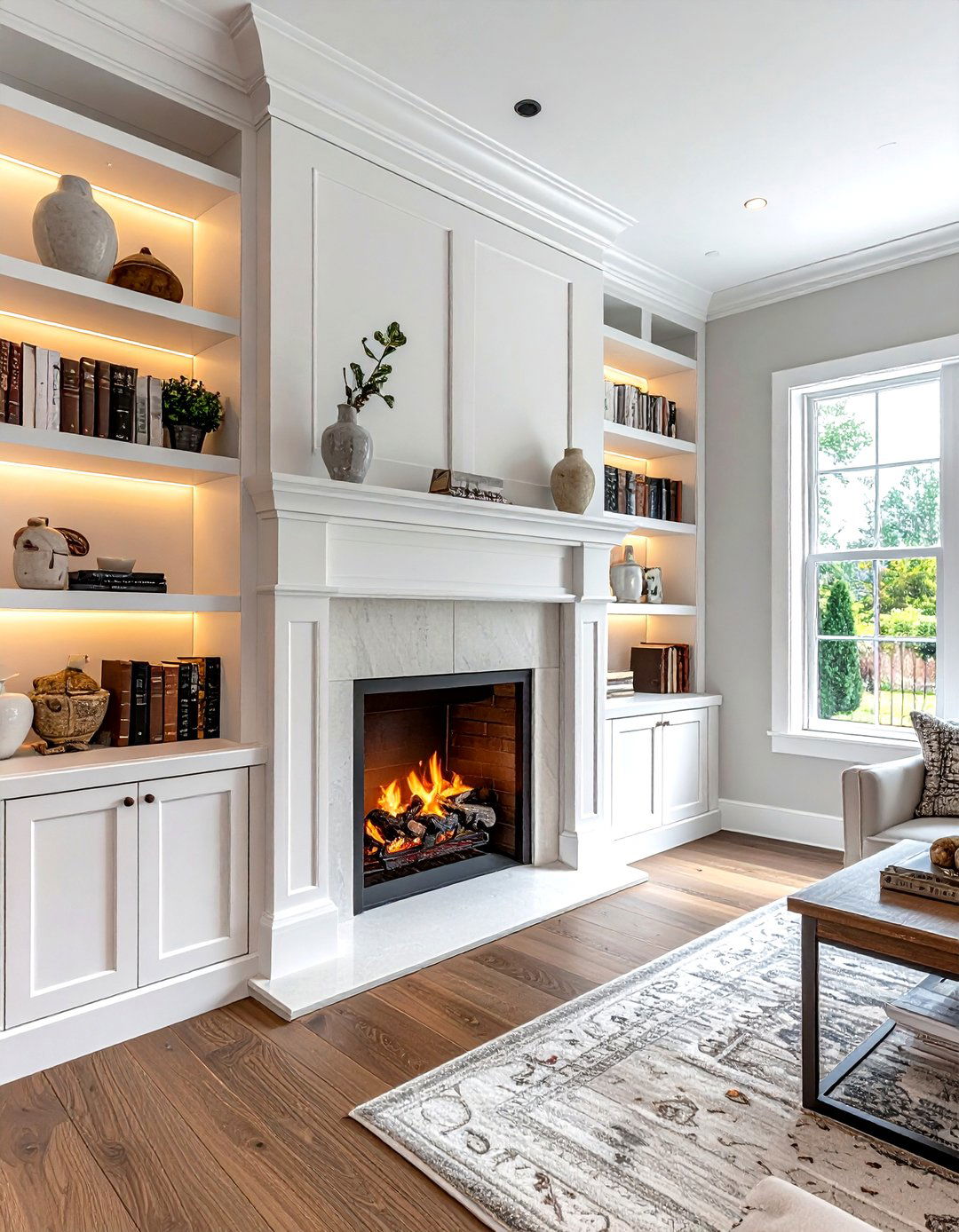 Fireplace built in shelving - 30 living room built-in ideas