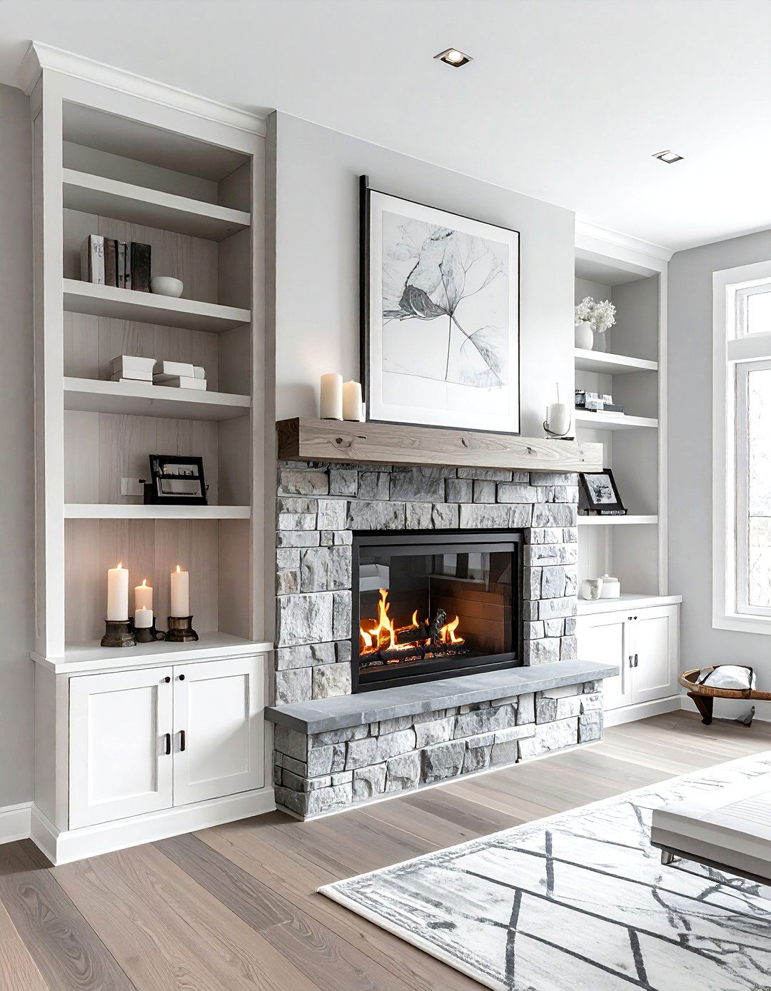Fireplace flanking bookcase - 30 built-in bookcase ideas