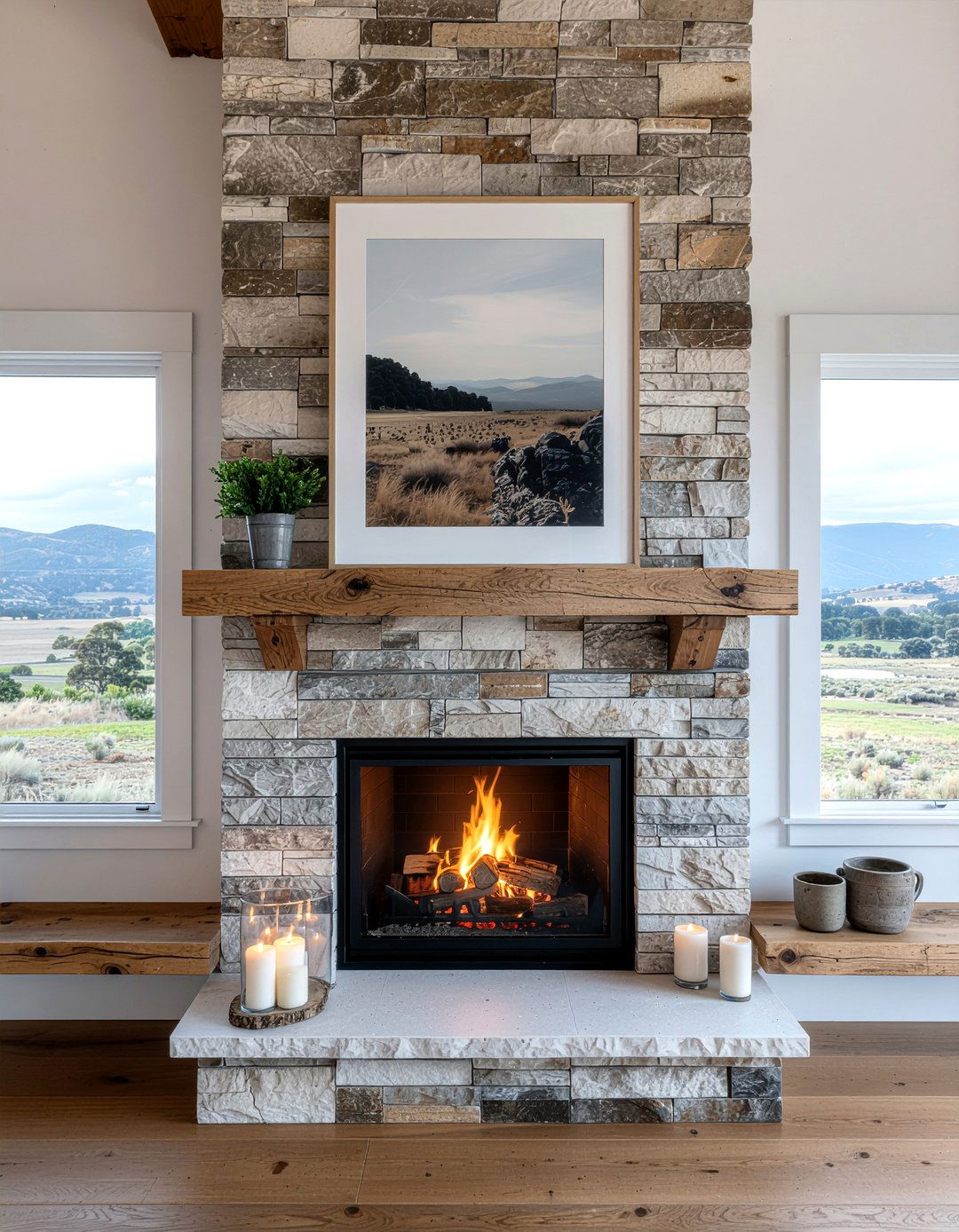 Fireplace floating shelves - 30 living room floating shelves