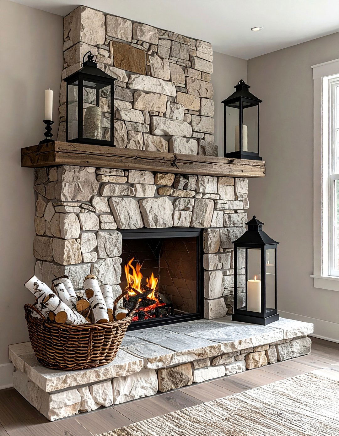 Fireplace hearth decor - 30 decor layering ideas