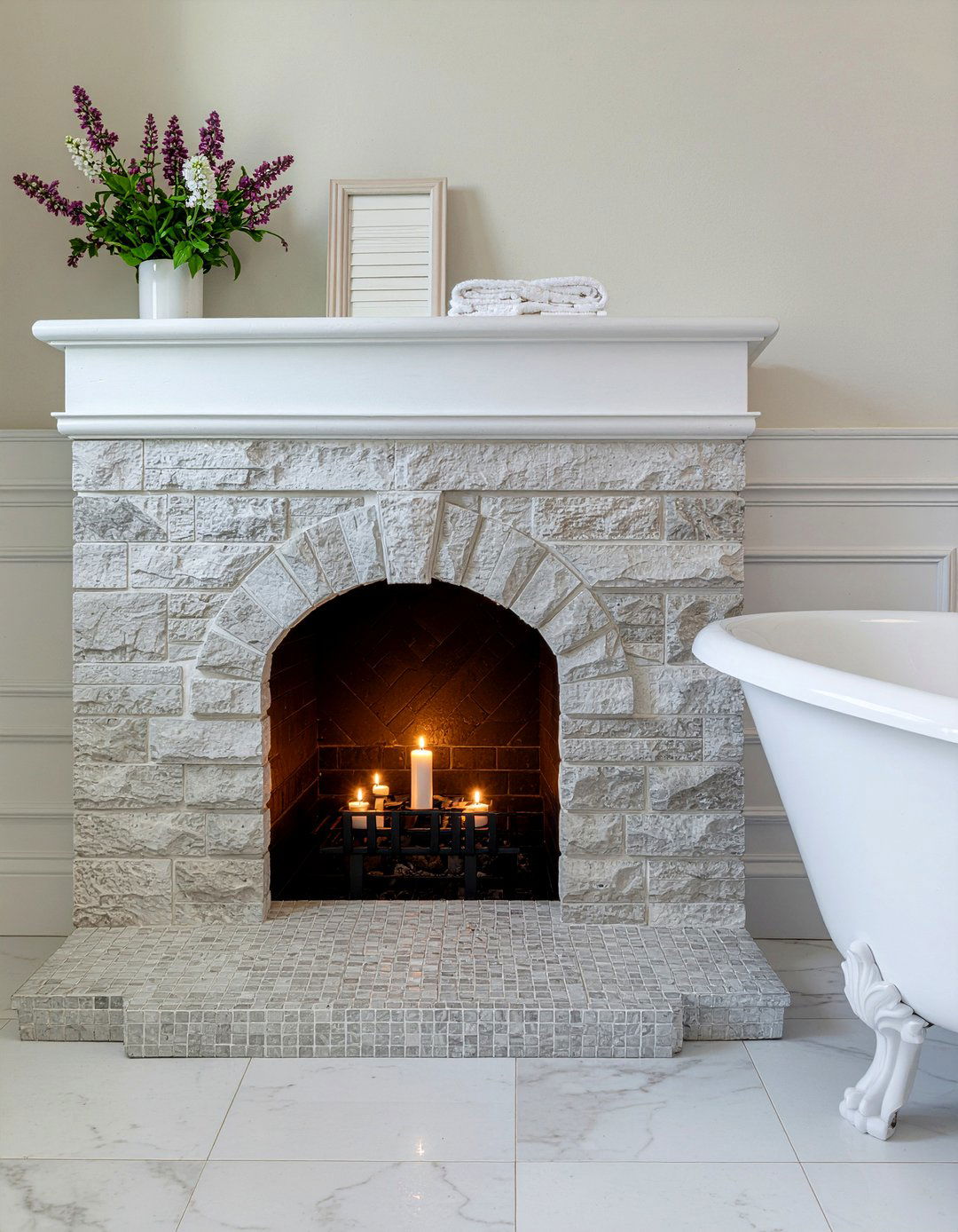 Fireplace in bathroom - 30 Georgian bathroom ideas