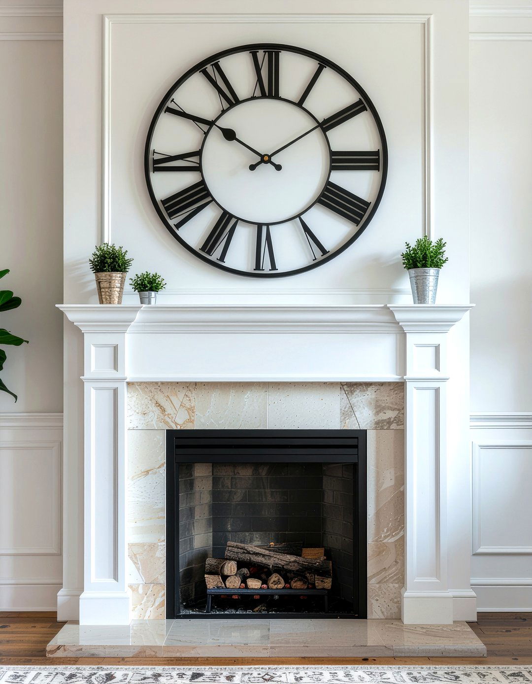 Fireplace mantel clock - 30 fireplace decor ideas