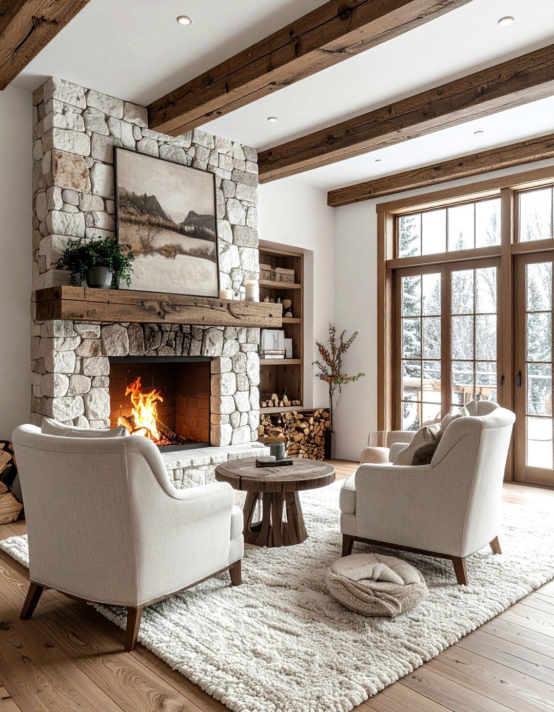 Fireplace seating area - 30 living room hosting ideas
