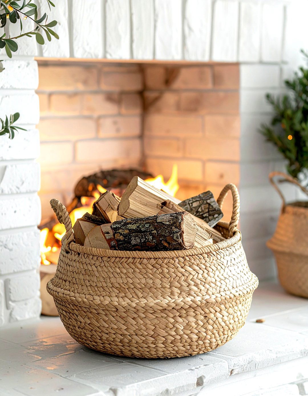 Firewood Log Basket - 30 belly basket ideas
