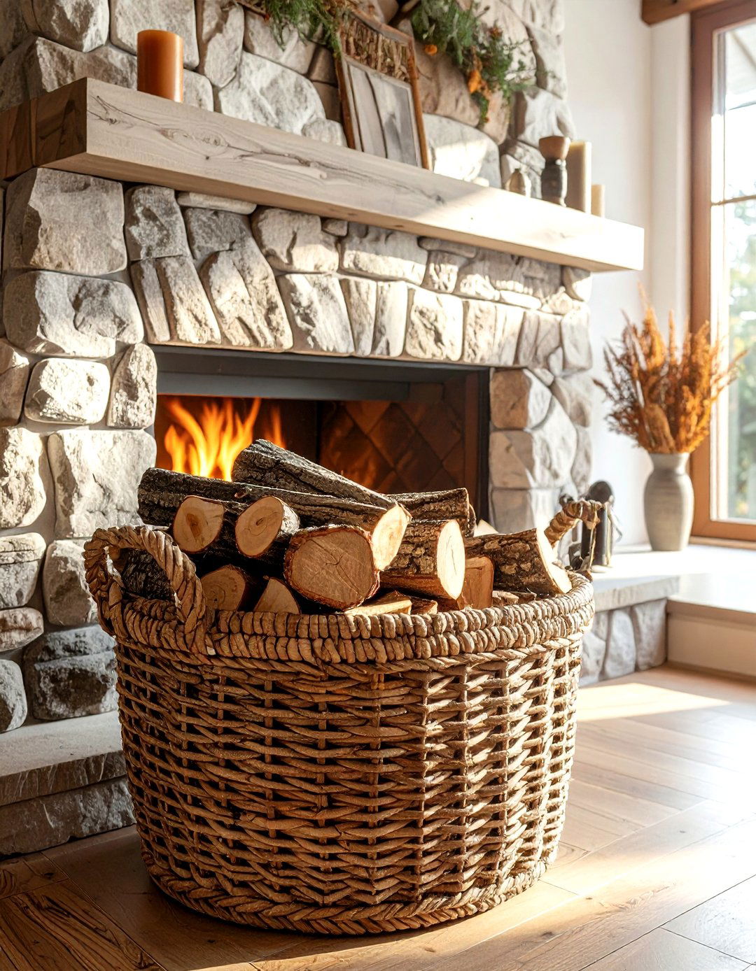 Firewood Log Holder - 30 woven basket ideas