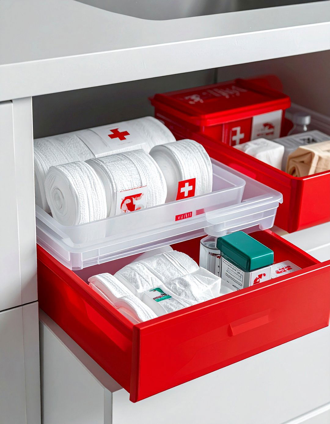 First aid drawer - 30 bathroom drawer organization ideas