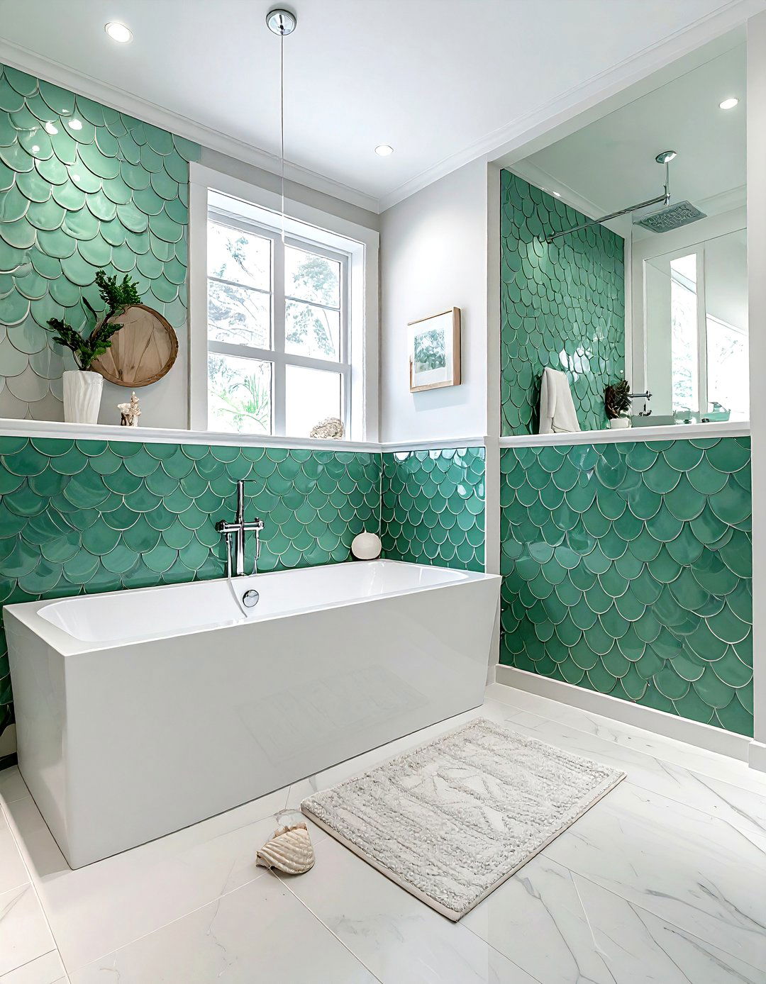 Fish Scale Tile - 30 bathtub tile ideas
