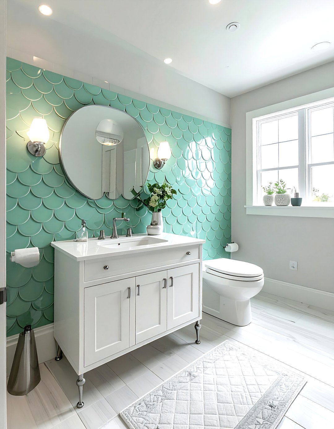 Fish Scale Wall Tile - 30 small bathroom tile ideas