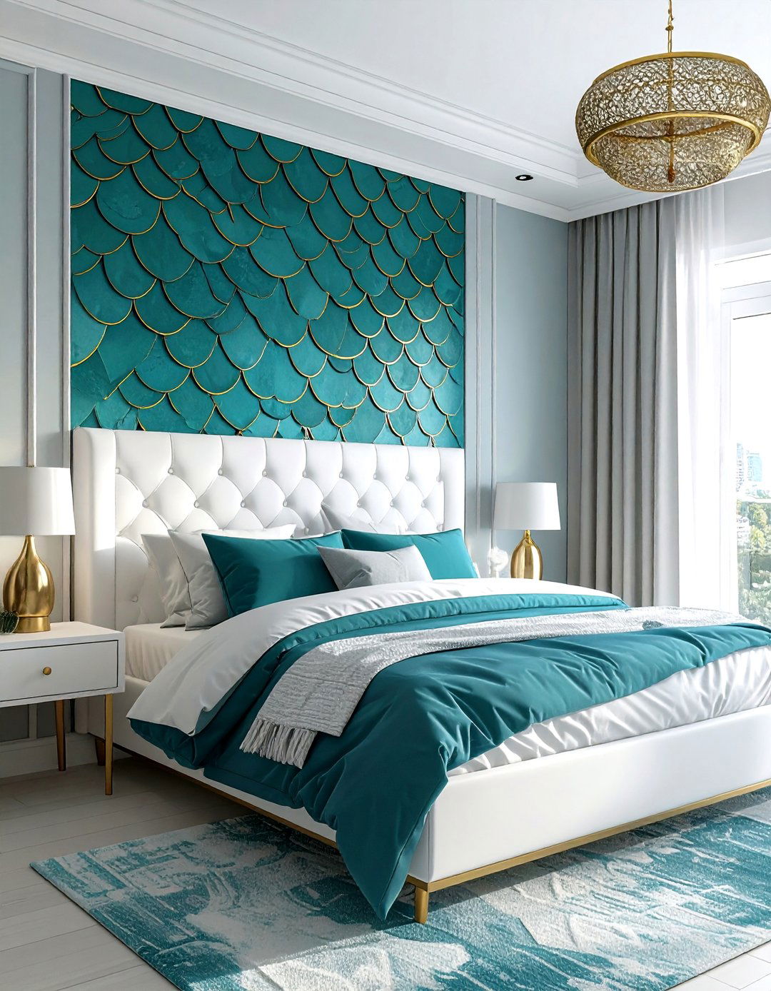 Fish Scale Wallpaper - 30 mermaid bedroom ideas