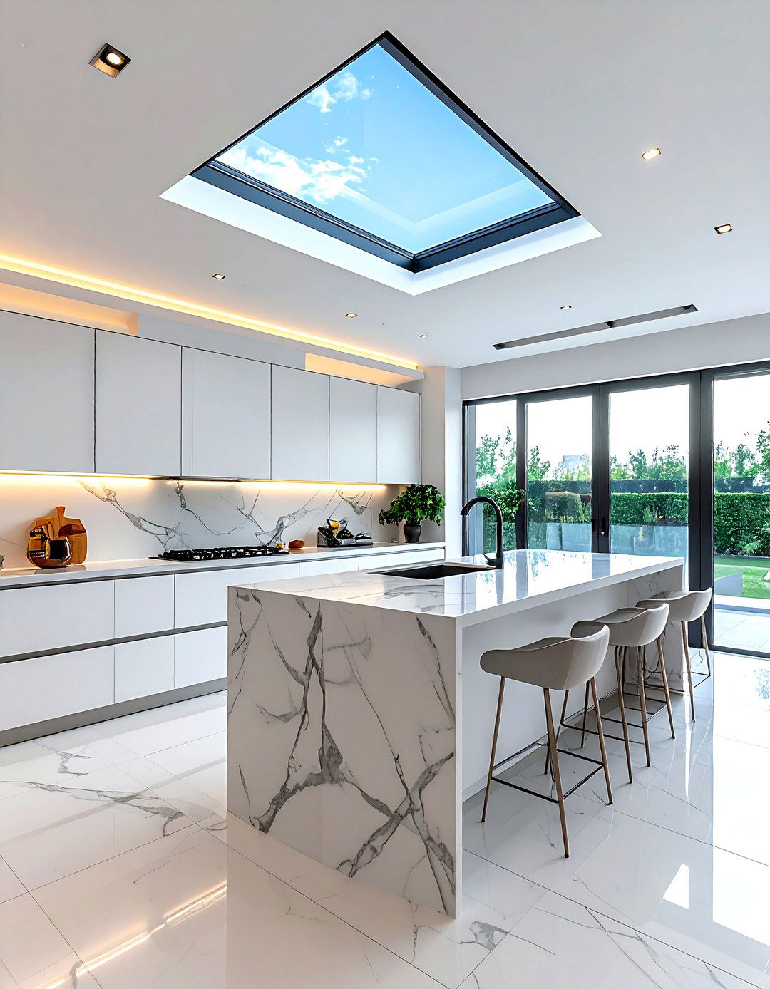 Fixed Flat Roof Skylight - 30 kitchen skylight ideas