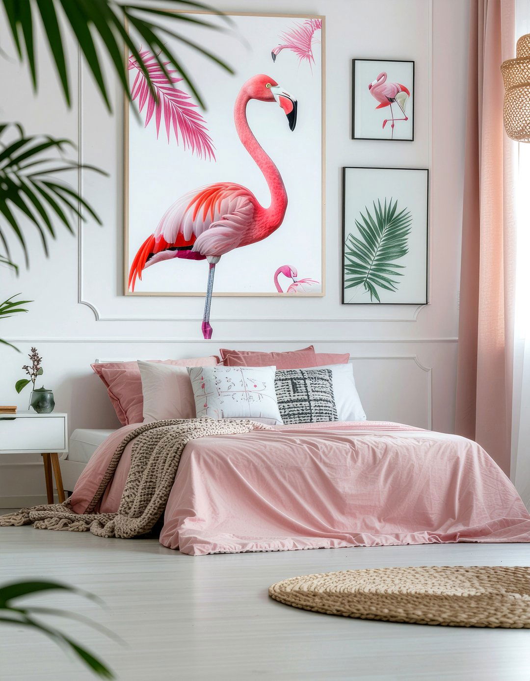 Flamingo Wall Art - 30 bird bedroom ideas