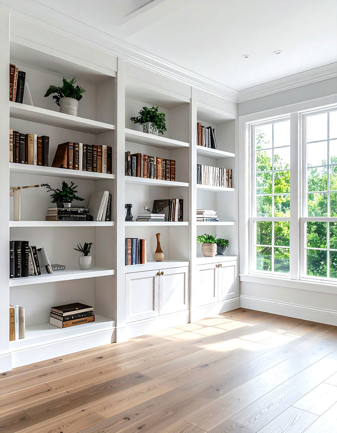 Flanking bookshelves - 30 decor symmetry ideas