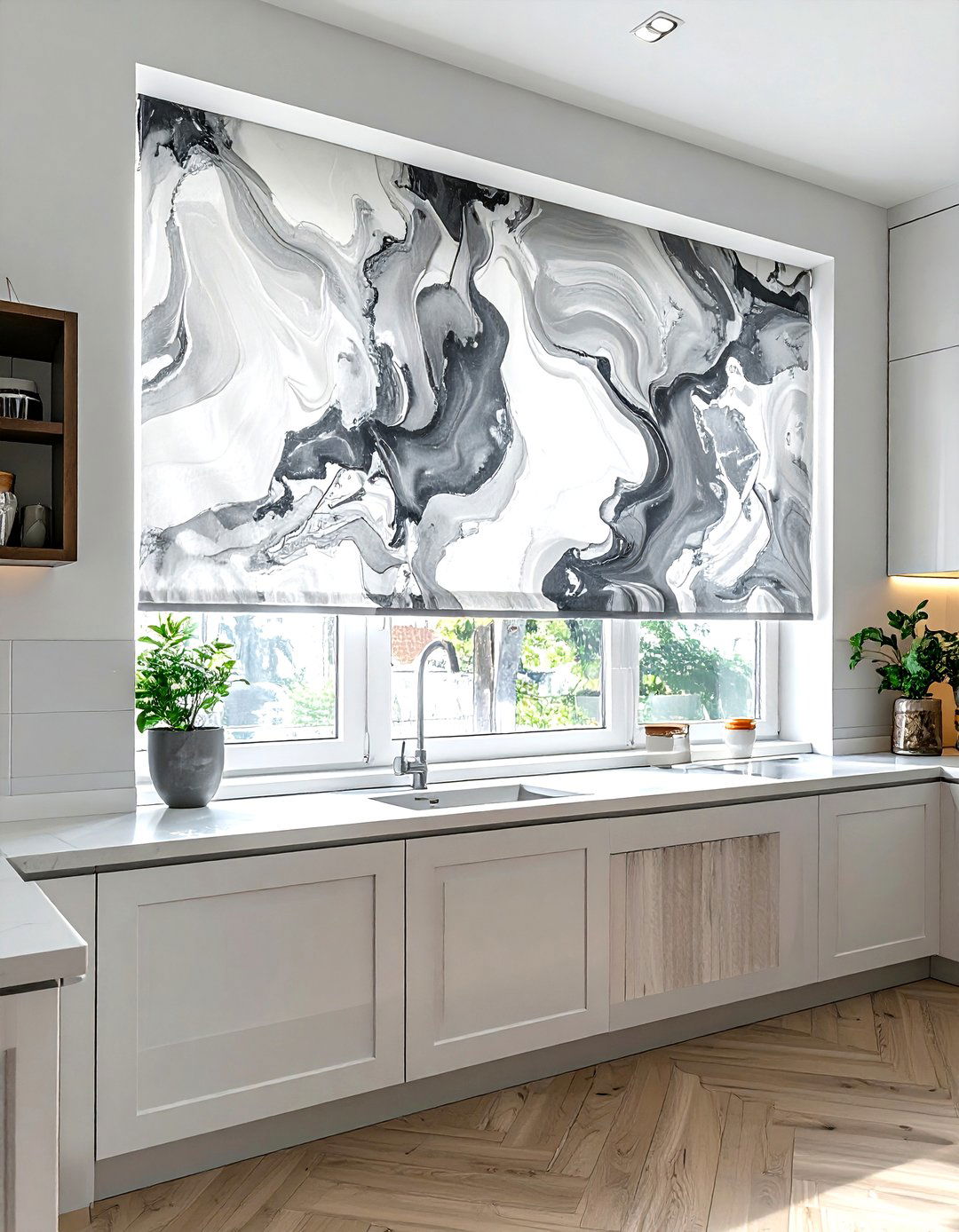 Flat Roman Shade - 30 kitchen roman shade ideas