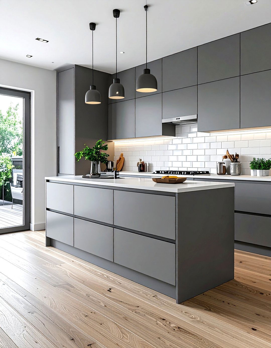 Flat panel kitchen cabinets - 30 mid-century modern kitchen ideas