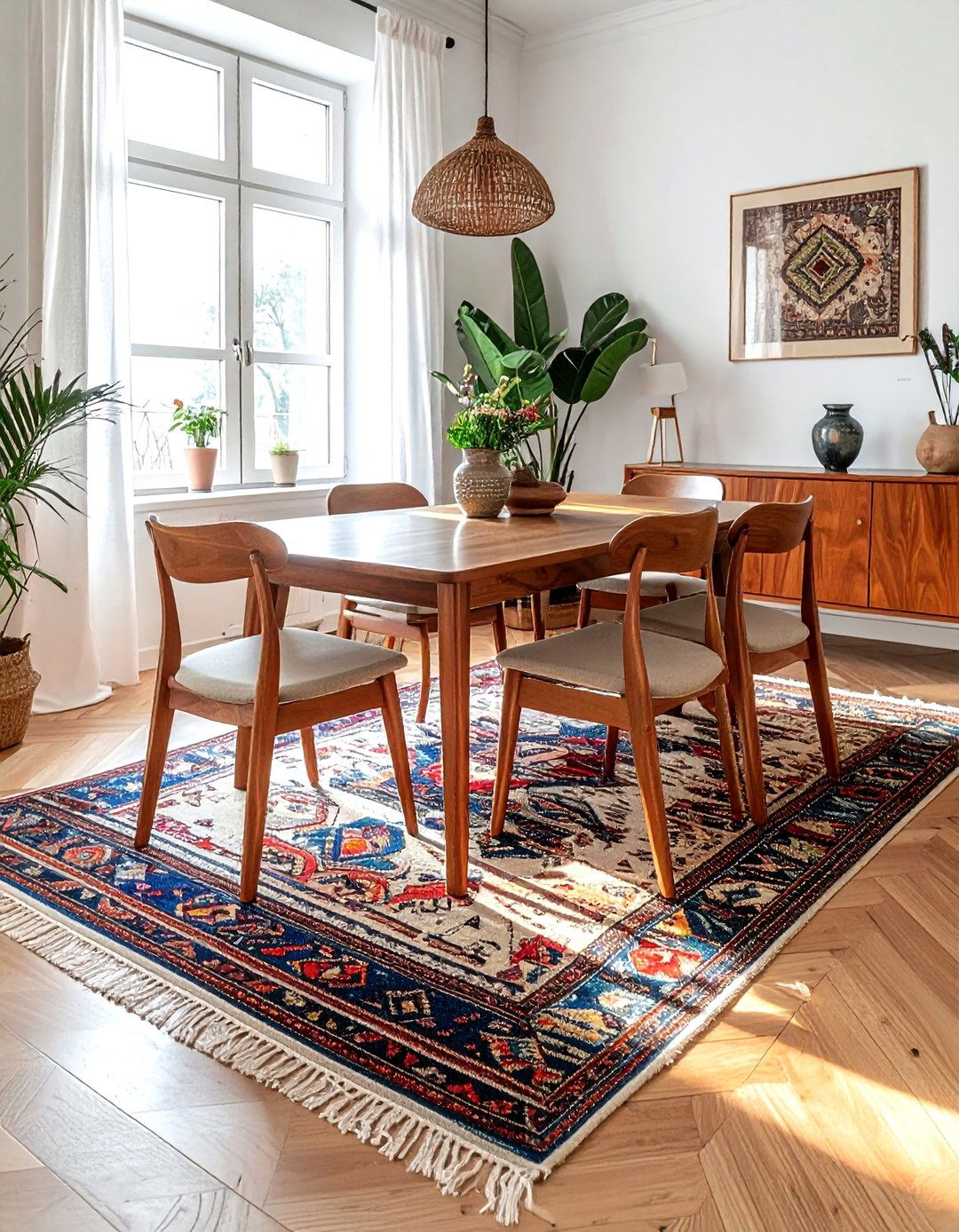 Flatweave dining room rug - 30 dining room rug ideas