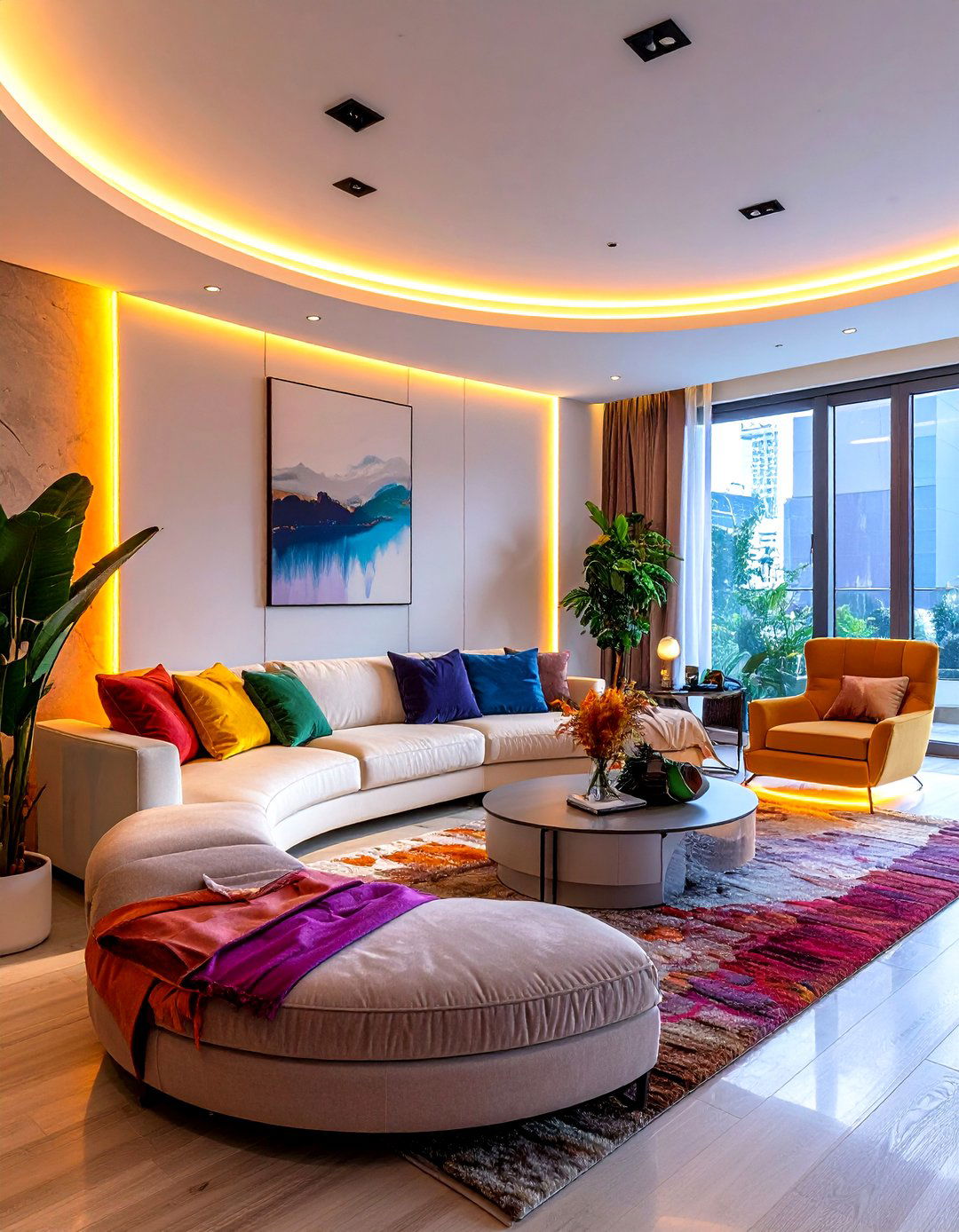 Flexible led rope light - 30 living room LED lighting ideas