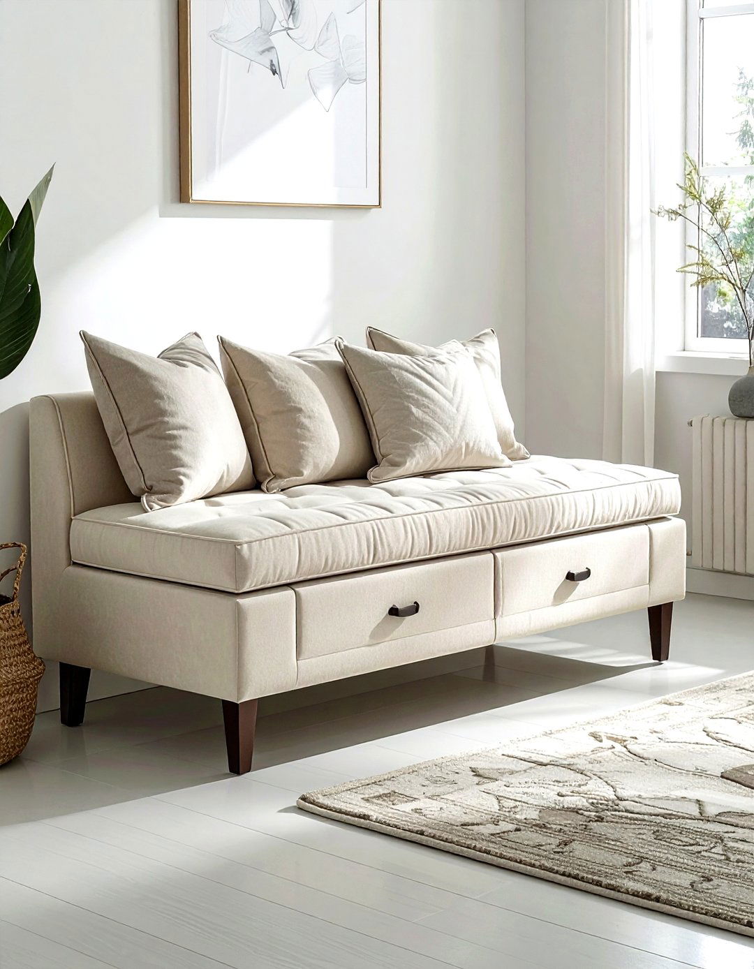 Flip Top Bench - 30 living room hidden storage ideas