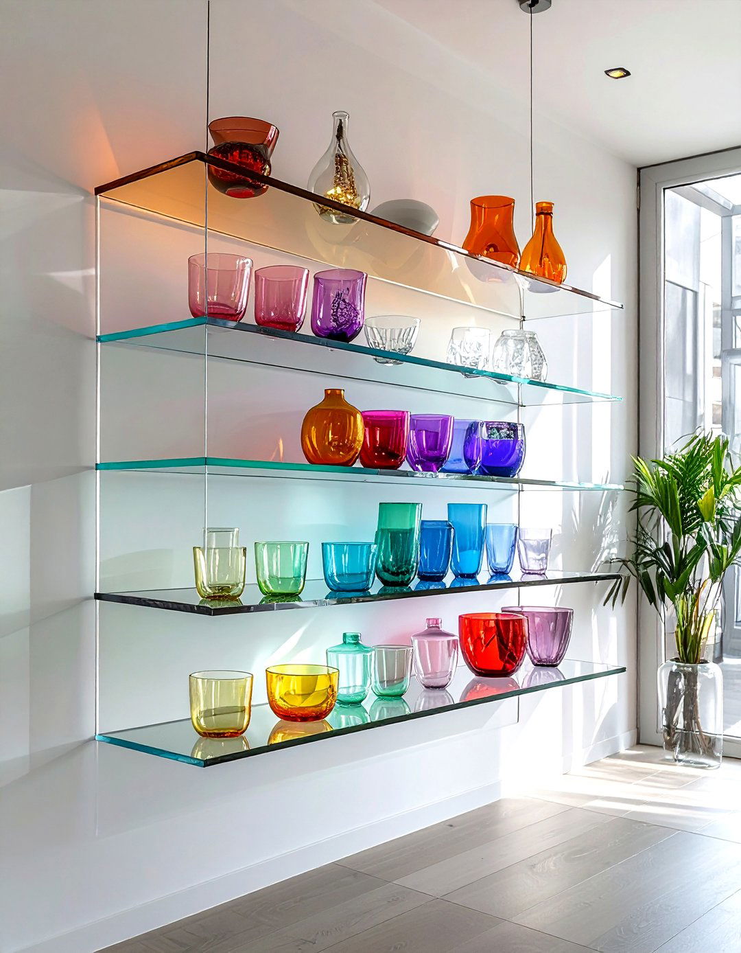 Floating Acrylic Shelf - 30 dining room hanging storage ideas