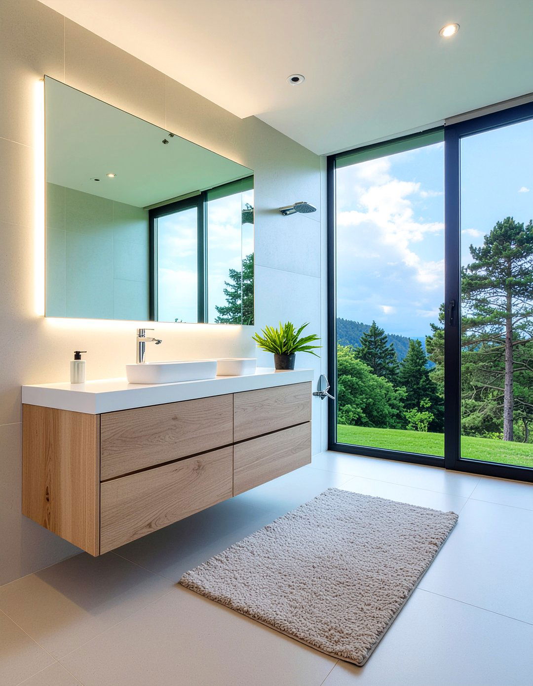 Floating Bathroom Cabinet - 30 bathroom transformation ideas