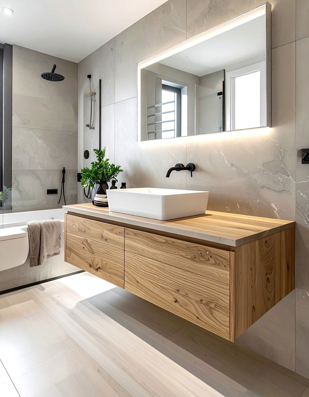 Floating Bathroom Vanity - 30 bathroom cabinet storage ideas