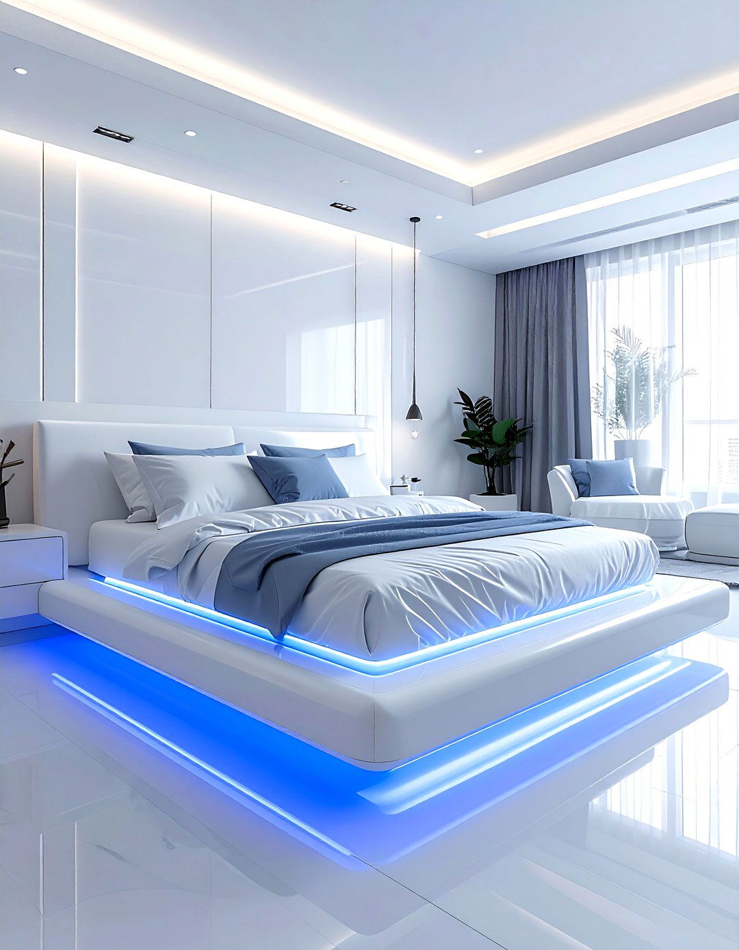 Floating Bed Frame - 30 elegant bedroom ideas