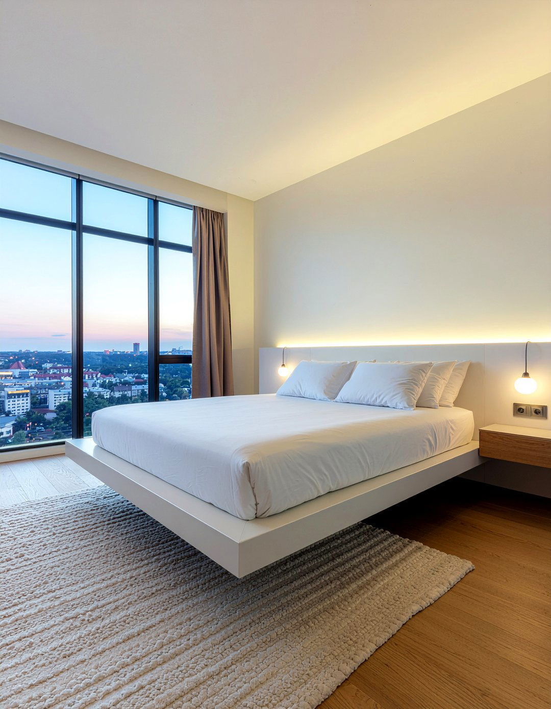 Floating Bed Frame - 30 penthouse bedroom ideas