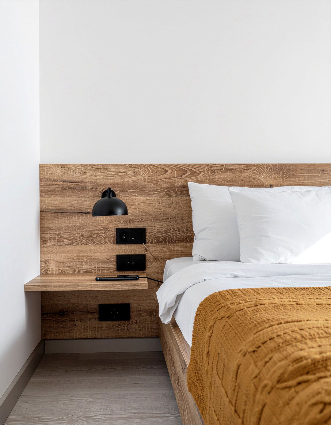 Floating Bedside Shelf - 30 restful bedroom ideas