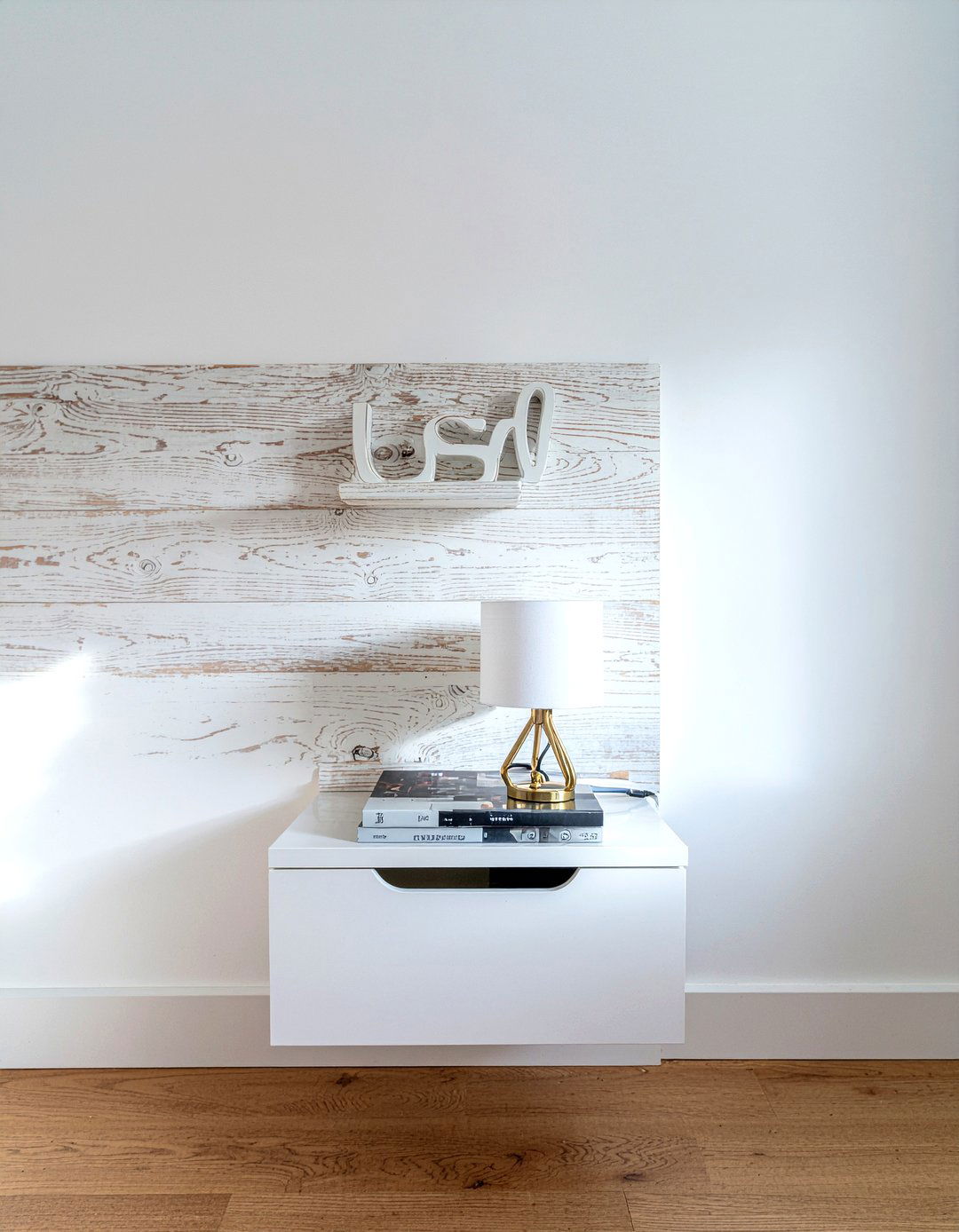 Floating Bedside Table - 30 sanctuary bedroom ideas