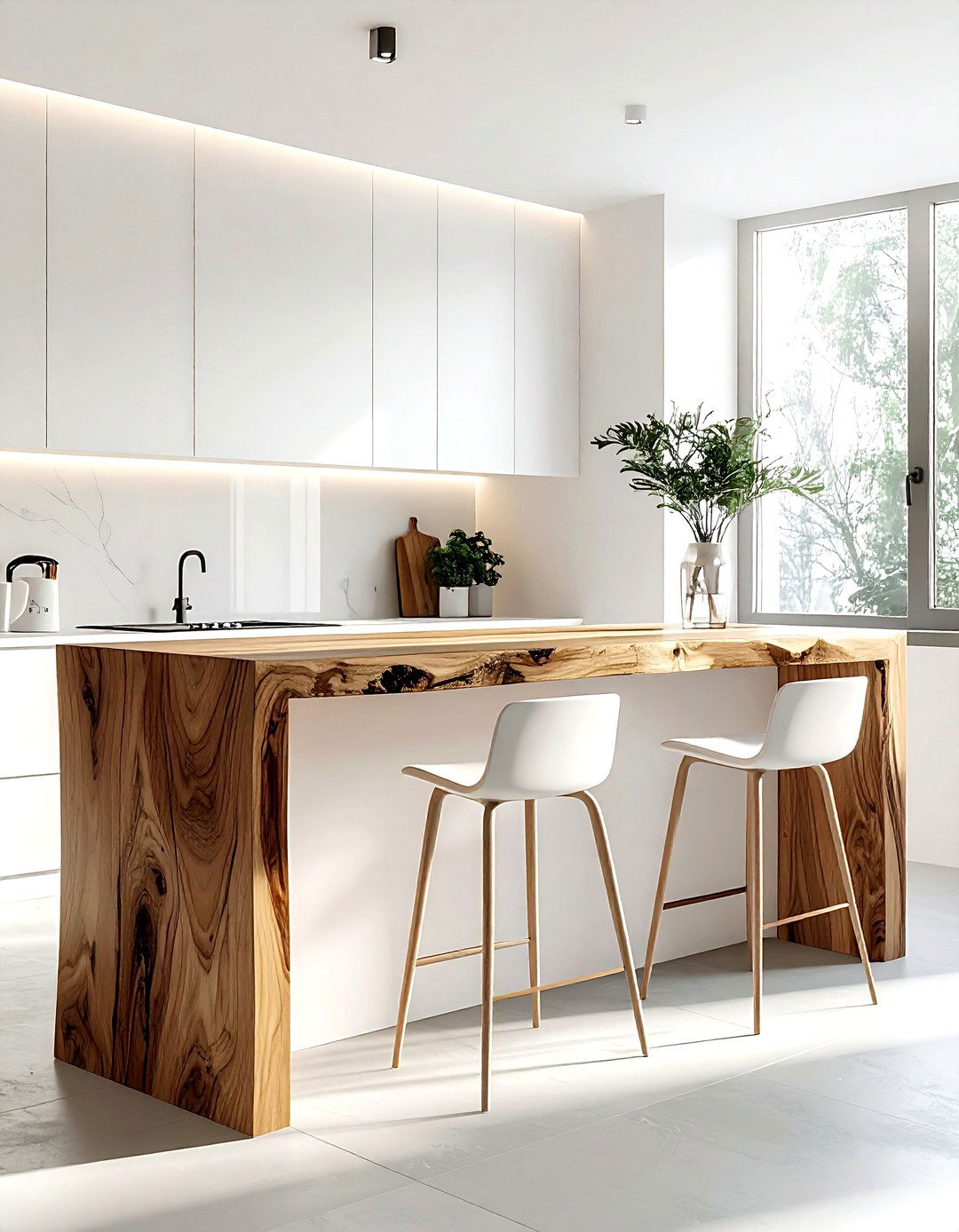 Floating Breakfast Bar - 30 kitchen seating ideas