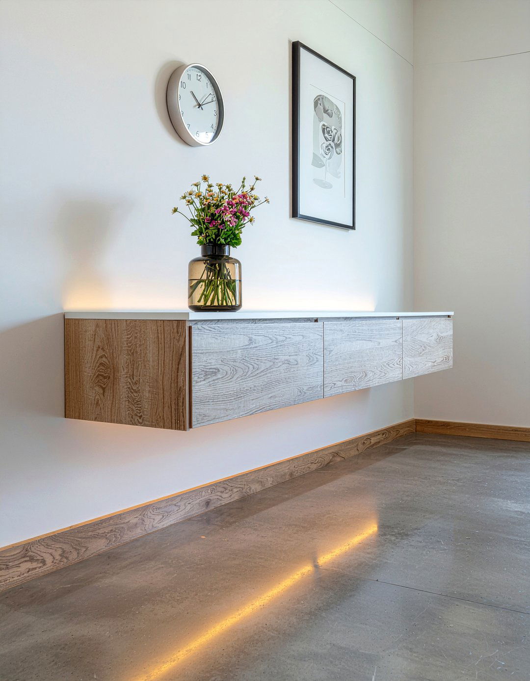 Floating Buffet - 30 living room buffet ideas