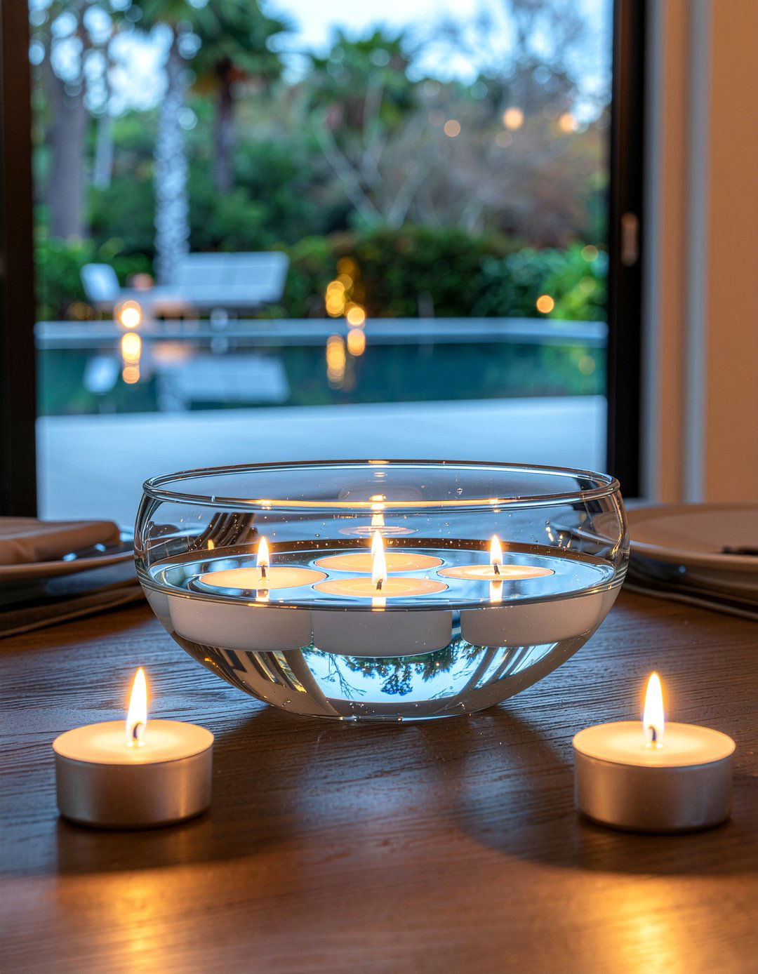 Floating Candle Bowl - 30 low centerpiece dining ideas