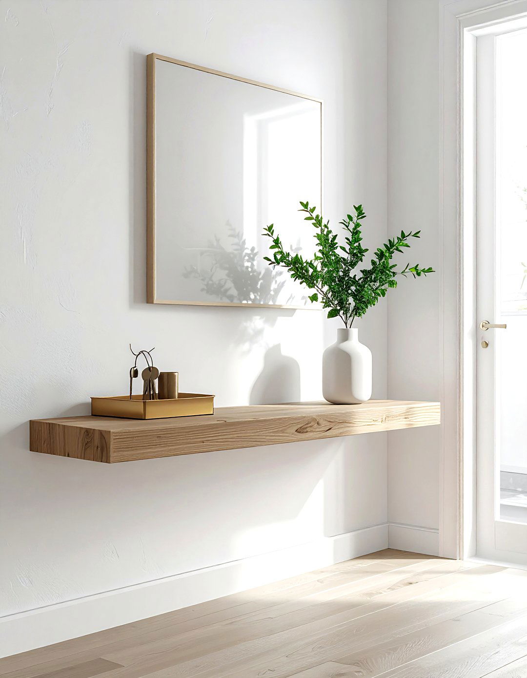 Floating Console Table - 30 small entryway ideas