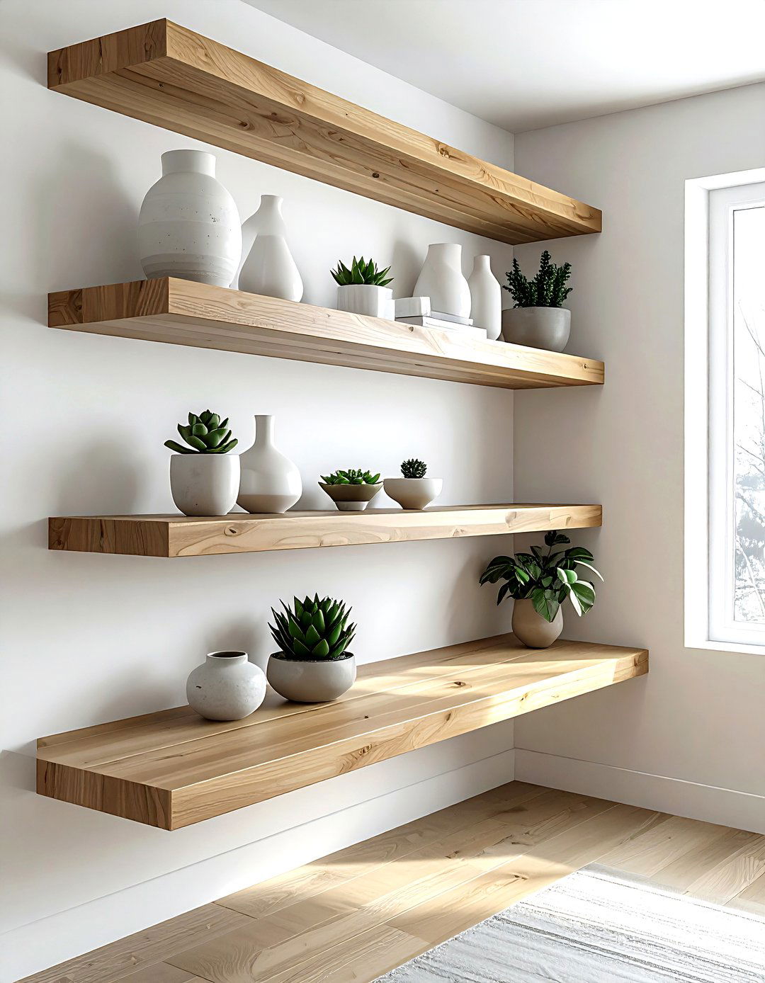 Floating Corner Shelf - 30 living room corner shelving ideas