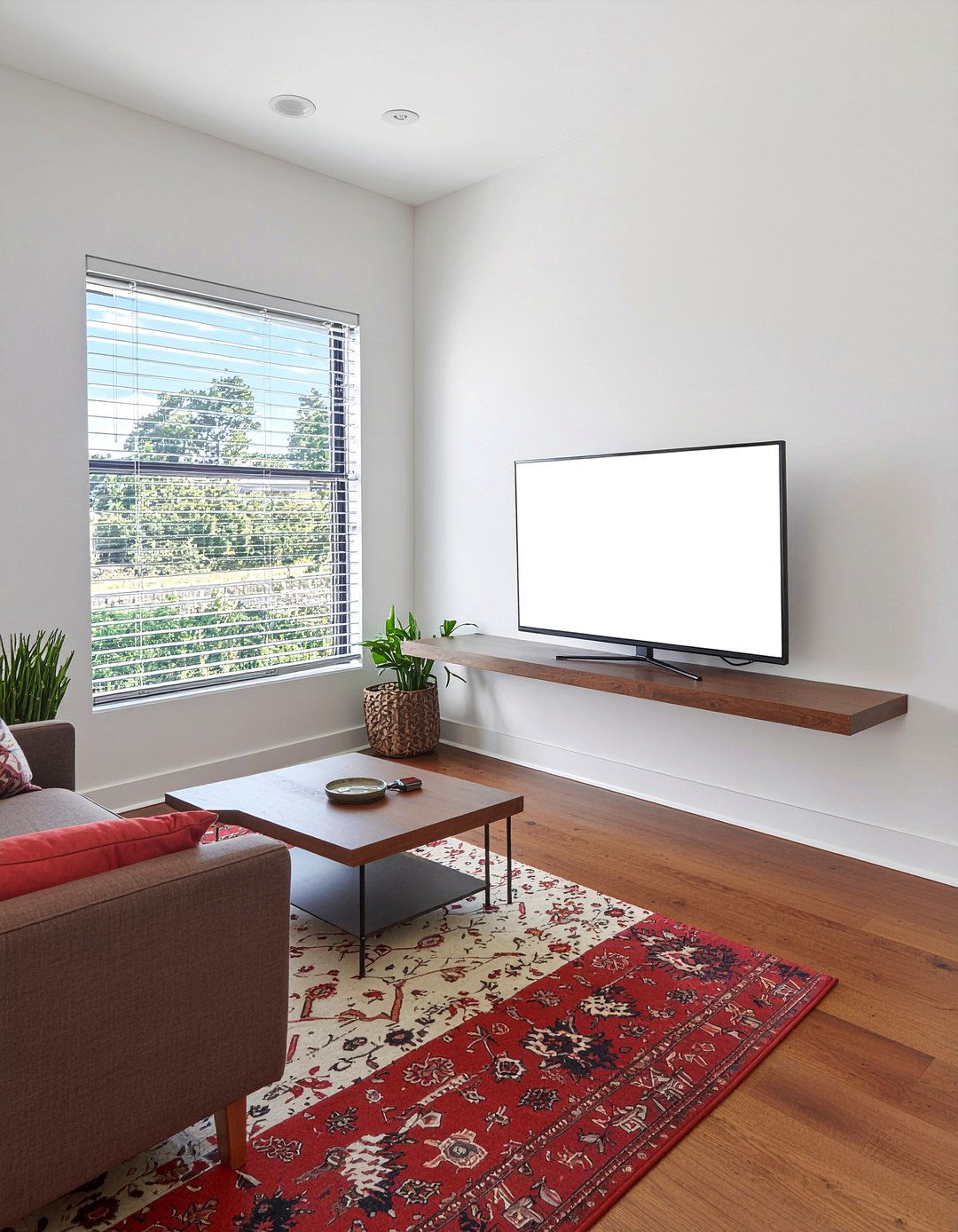 Floating Corner TV Stand - 30 living room floating tv unit ideas