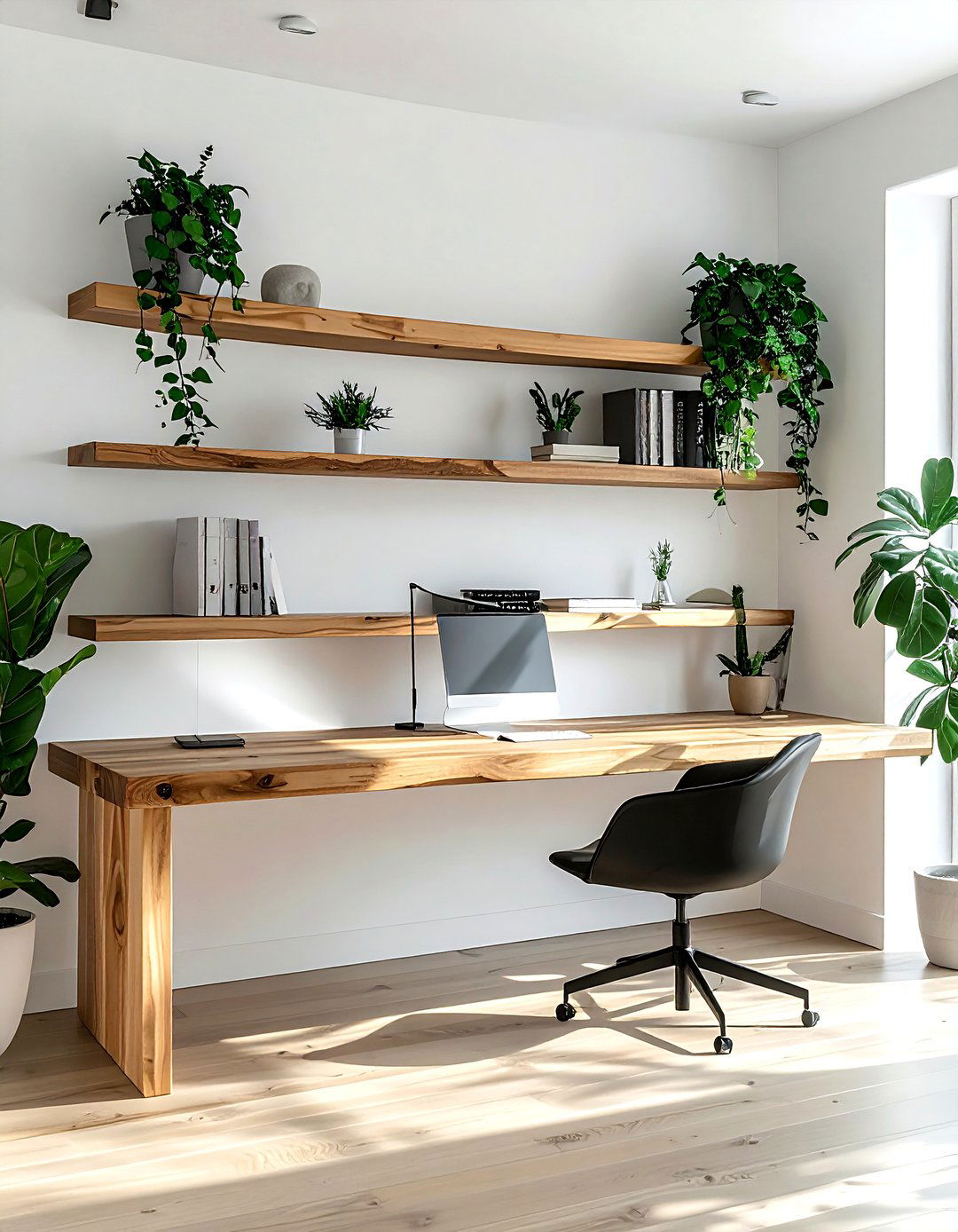 Floating Desk Setup - 30 productive office ideas