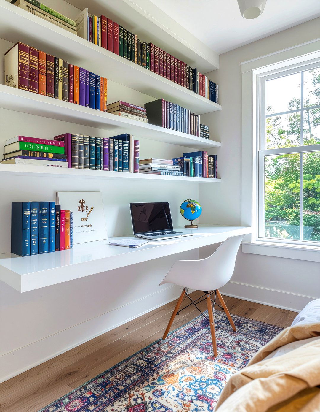 Floating Desk With Bookshelves - 30 bedroom floating desks